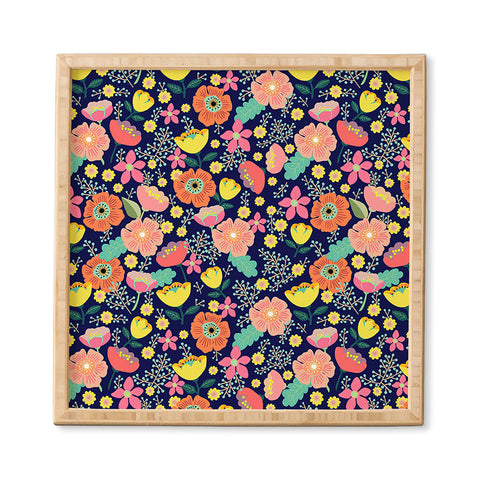 Hello Sayang Night Wild Flowers Framed Wall Art