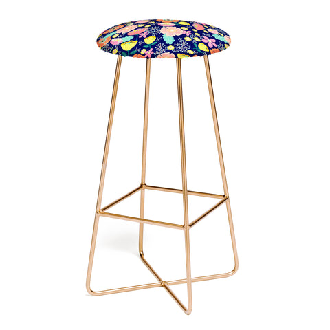 Hello Sayang Night Wild Flowers Bar Stool