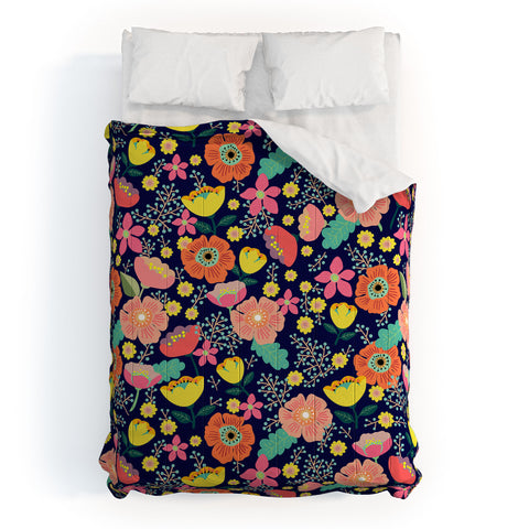 Hello Sayang Night Wild Flowers Comforter
