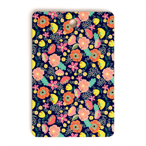 Hello Sayang Night Wild Flowers Cutting Board Rectangle
