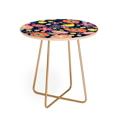 Hello Sayang Night Wild Flowers Round Side Table