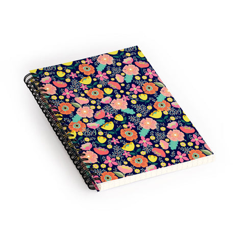 Hello Sayang Night Wild Flowers Spiral Notebook