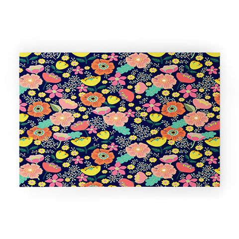 Hello Sayang Night Wild Flowers Welcome Mat