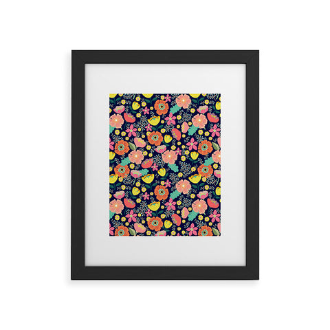 Hello Sayang Night Wild Flowers Framed Art Print