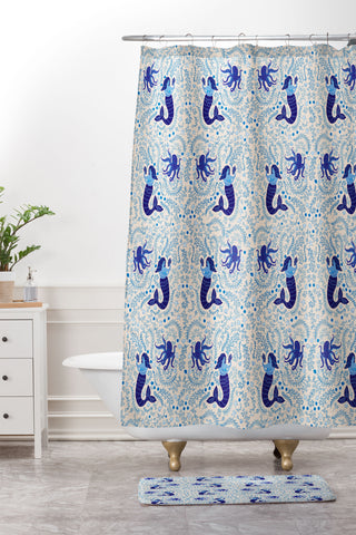 Hello Sayang Ocean Creatures Shower Curtain And Mat
