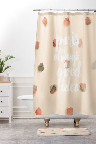 Hello Sayang Paris is Always A Good Idea Shower Curtain And Mat
