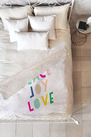 Hello Sayang Peace Joy Love Fleece Throw Blanket