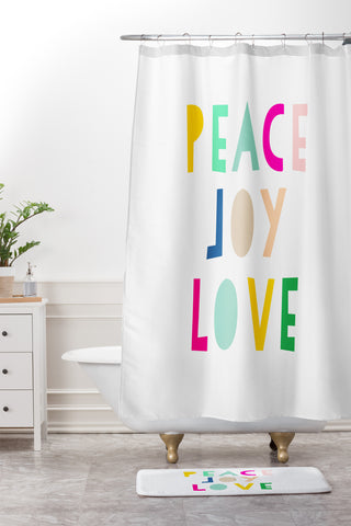 Hello Sayang Peace Joy Love Shower Curtain And Mat