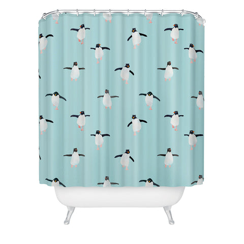 Hello Sayang Penguin Parade Shower Curtain
