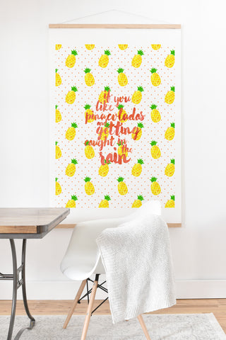 Hello Sayang Pineapple Pina Coladas Art Print And Hanger