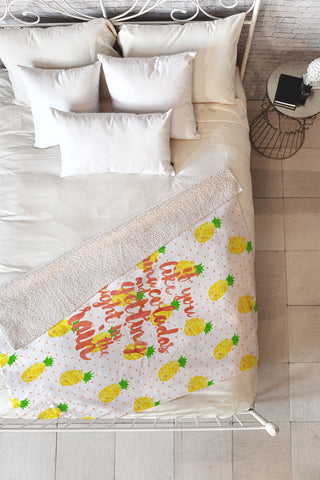 Hello Sayang Pineapple Pina Coladas Fleece Throw Blanket