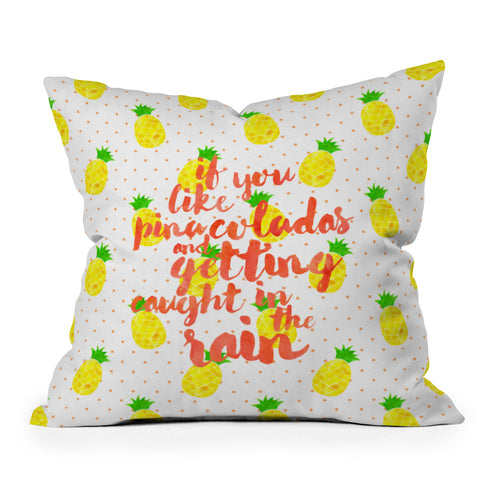 Hello Sayang Pineapple Pina Coladas Throw Pillow