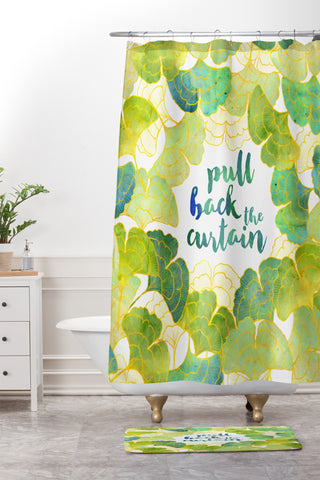 Hello Sayang Pull Back The Curtain Shower Curtain And Mat