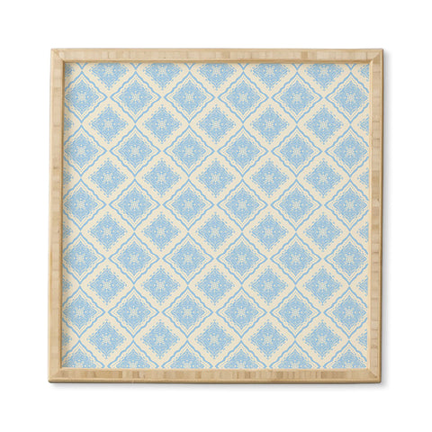 Hello Sayang Snow Flakes Icy Blue Framed Wall Art