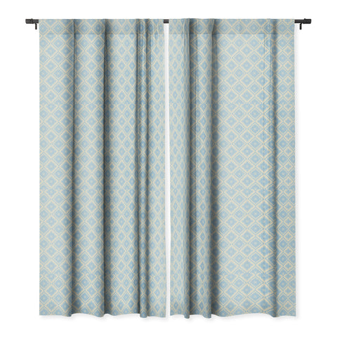 Hello Sayang Snow Flakes Icy Blue Blackout Window Curtain