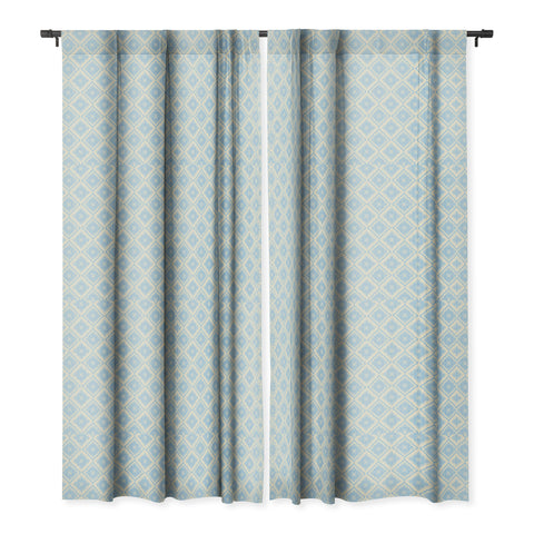 Hello Sayang Snow Flakes Icy Blue Blackout Window Curtain