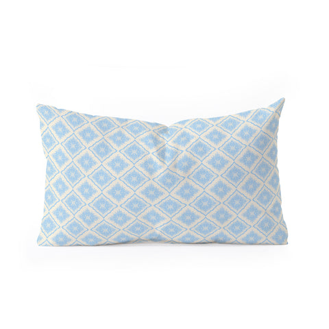 Hello Sayang Snow Flakes Icy Blue Oblong Throw Pillow