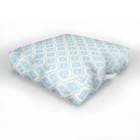 Hello Sayang Snow Flakes Icy Blue Outdoor Floor Cushion