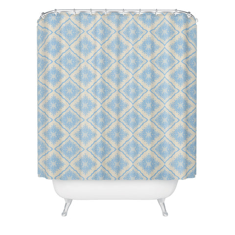 Hello Sayang Snow Flakes Icy Blue Shower Curtain