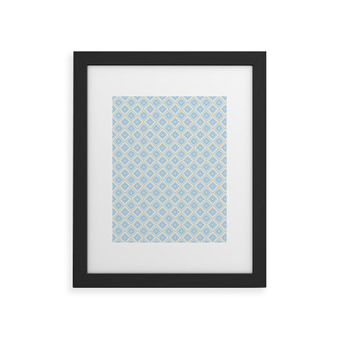 Hello Sayang Snow Flakes Icy Blue Framed Art Print