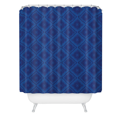 Hello Sayang Snow Flakes Midnight Blue Shower Curtain