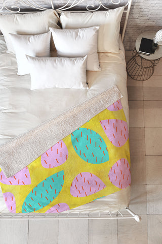 Hello Sayang Spiky Cactus Fleece Throw Blanket
