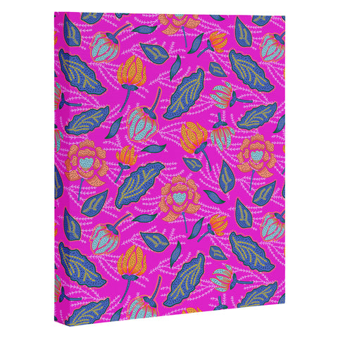 Hello Sayang Summer Batik Fuchsia Art Canvas