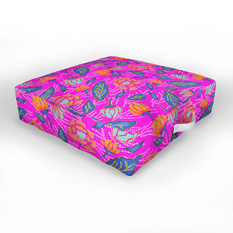 Hello Sayang Summer Batik Fuchsia Outdoor Floor Cushion