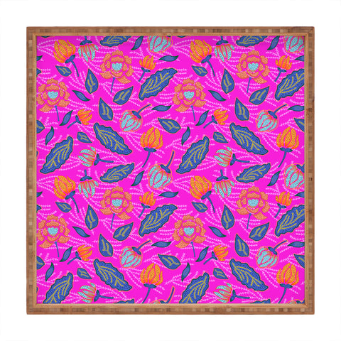 Hello Sayang Summer Batik Fuchsia Square Tray