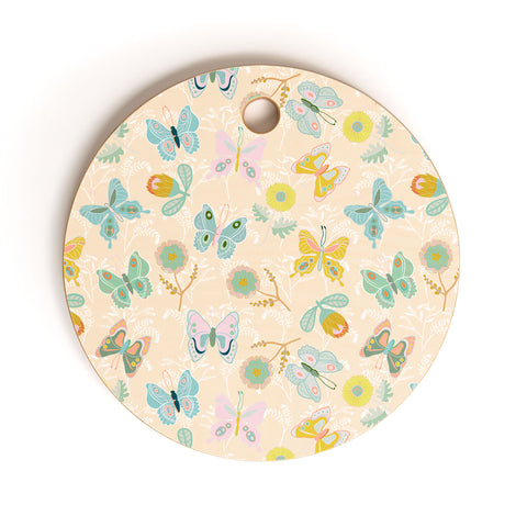 Hello Sayang Summer Butterflies Cutting Board Round