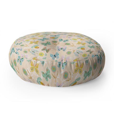 Hello Sayang Summer Butterflies Floor Pillow Round