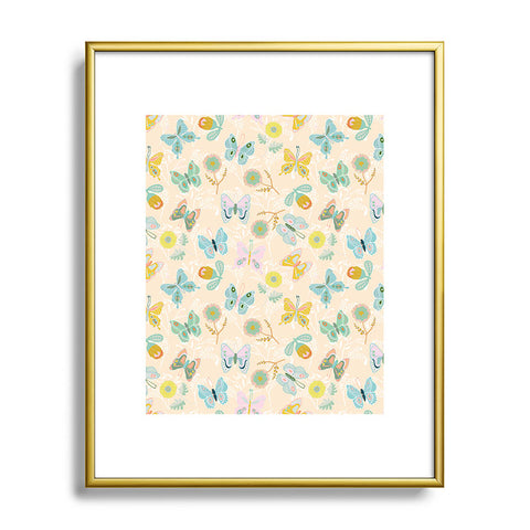 Hello Sayang Summer Butterflies Metal Framed Art Print