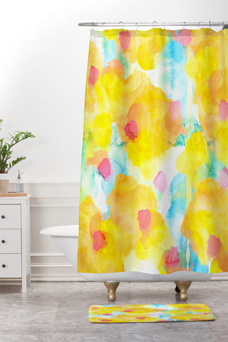 Hello Sayang Sunny Side Up Shower Curtain And Mat
