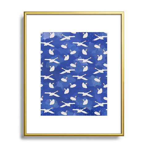 Hello Sayang Swanlake Metal Framed Art Print