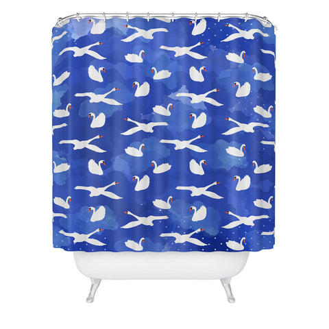 Hello Sayang Swanlake Shower Curtain