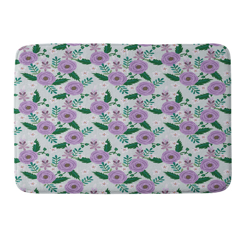 Hello Sayang Sweet Roses Mint Memory Foam Bath Mat