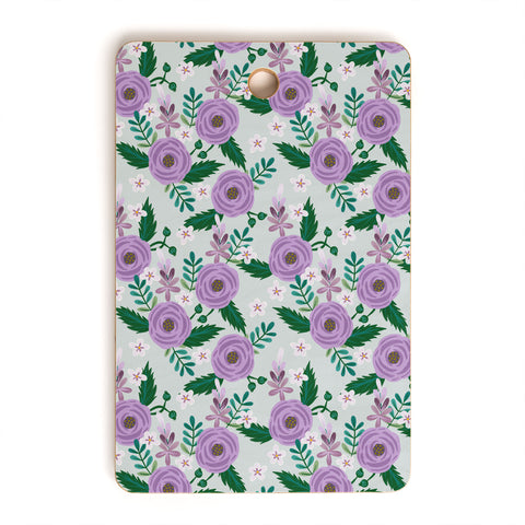 Hello Sayang Sweet Roses Mint Cutting Board Rectangle