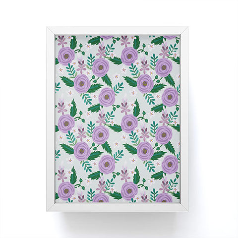 Hello Sayang Sweet Roses Mint Framed Mini Art Print