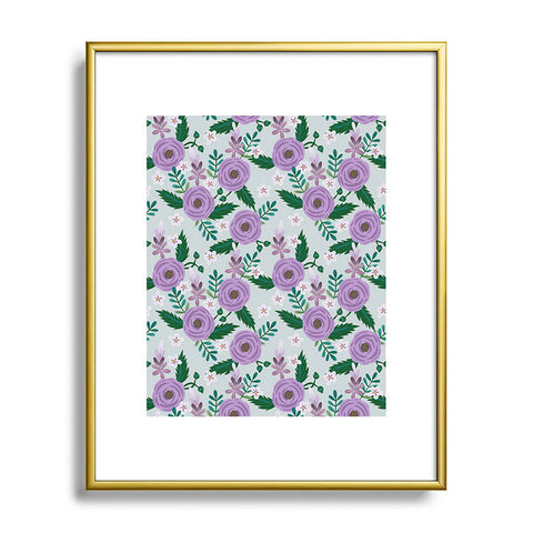 Hello Sayang Sweet Roses Mint Metal Framed Art Print