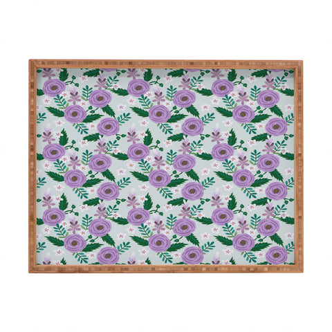 Hello Sayang Sweet Roses Mint Rectangular Tray