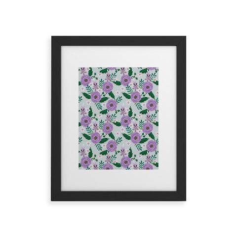 Hello Sayang Sweet Roses Mint Framed Art Print