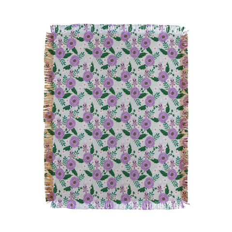 Hello Sayang Sweet Roses Mint Throw Blanket