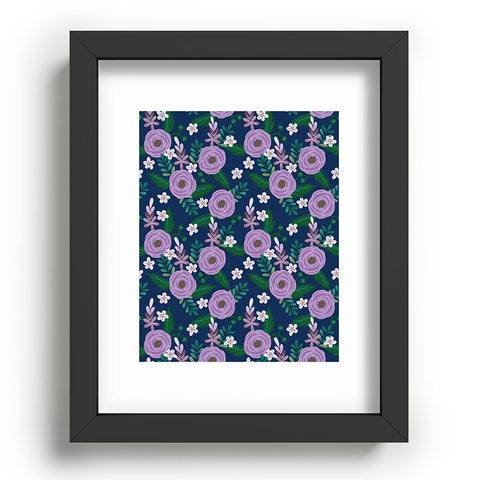 Hello Sayang Sweet Roses Navy Blue Recessed Framing Rectangle