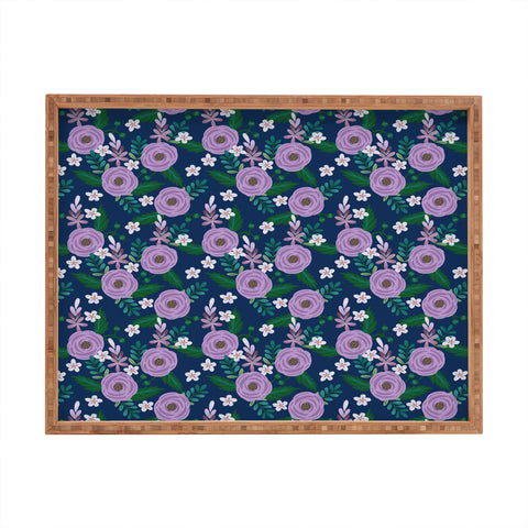 Hello Sayang Sweet Roses Navy Blue Rectangular Tray