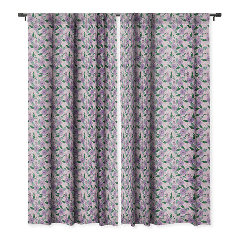 Hello Sayang Sweet Roses Pink Blackout Window Curtain
