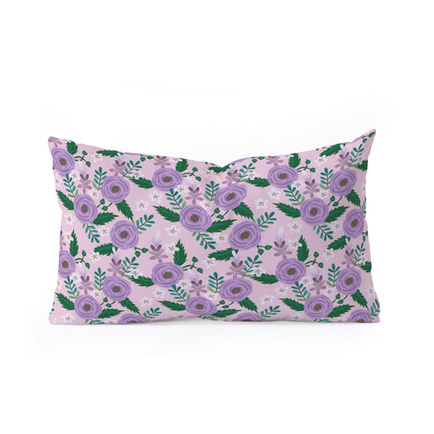 Hello Sayang Sweet Roses Pink Oblong Throw Pillow