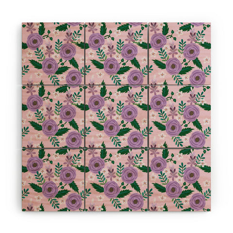 Hello Sayang Sweet Roses Pink Wood Wall Mural