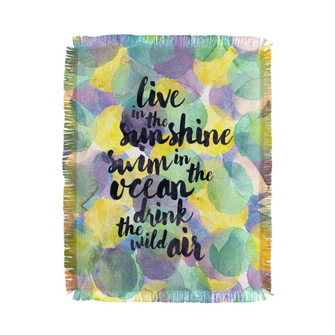 Hello Sayang Swim in the Ocean Throw Blanket