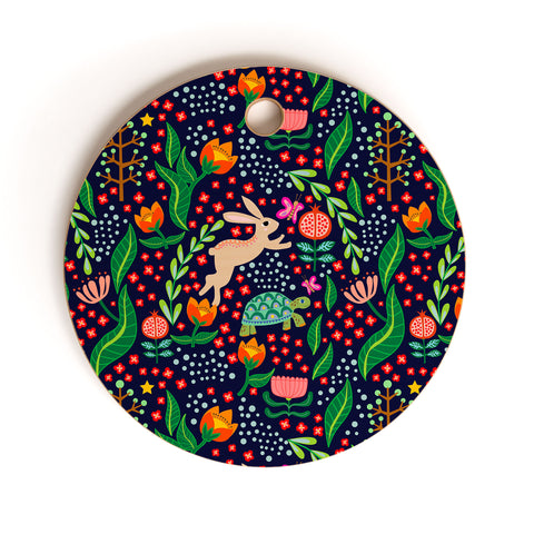 Hello Sayang The Tortoise and The Hare Night Cutting Board Round