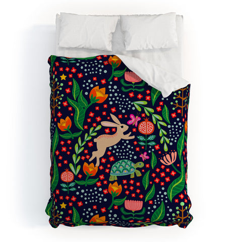 Hello Sayang The Tortoise and The Hare Night Duvet Cover